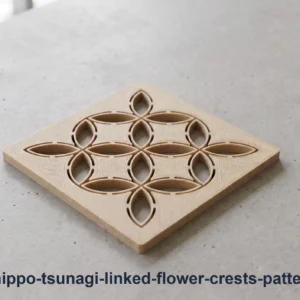 shippo tsunagi linked flower crests pattern