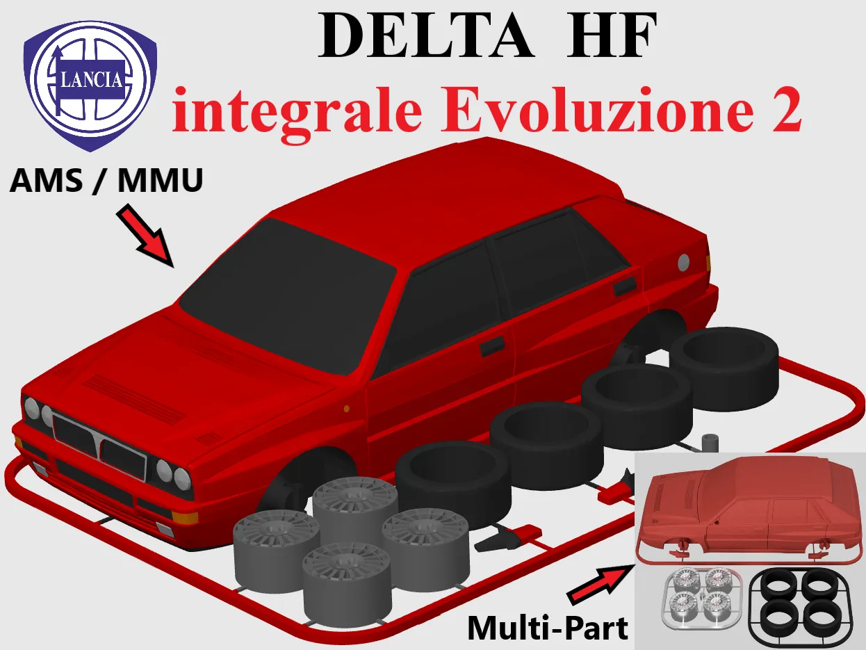 Lancia Delta HF Integrale Modell | 3D-Druck Sammlerstück