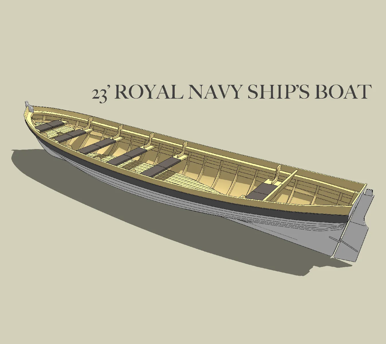 Royal Navy Yawl Beiboot | Historisches Schiffsmodell