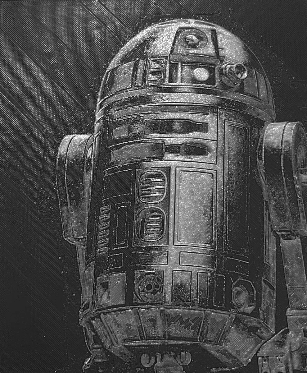 R2-D2 Wandbild Relief | Star Wars Fankunst Deko