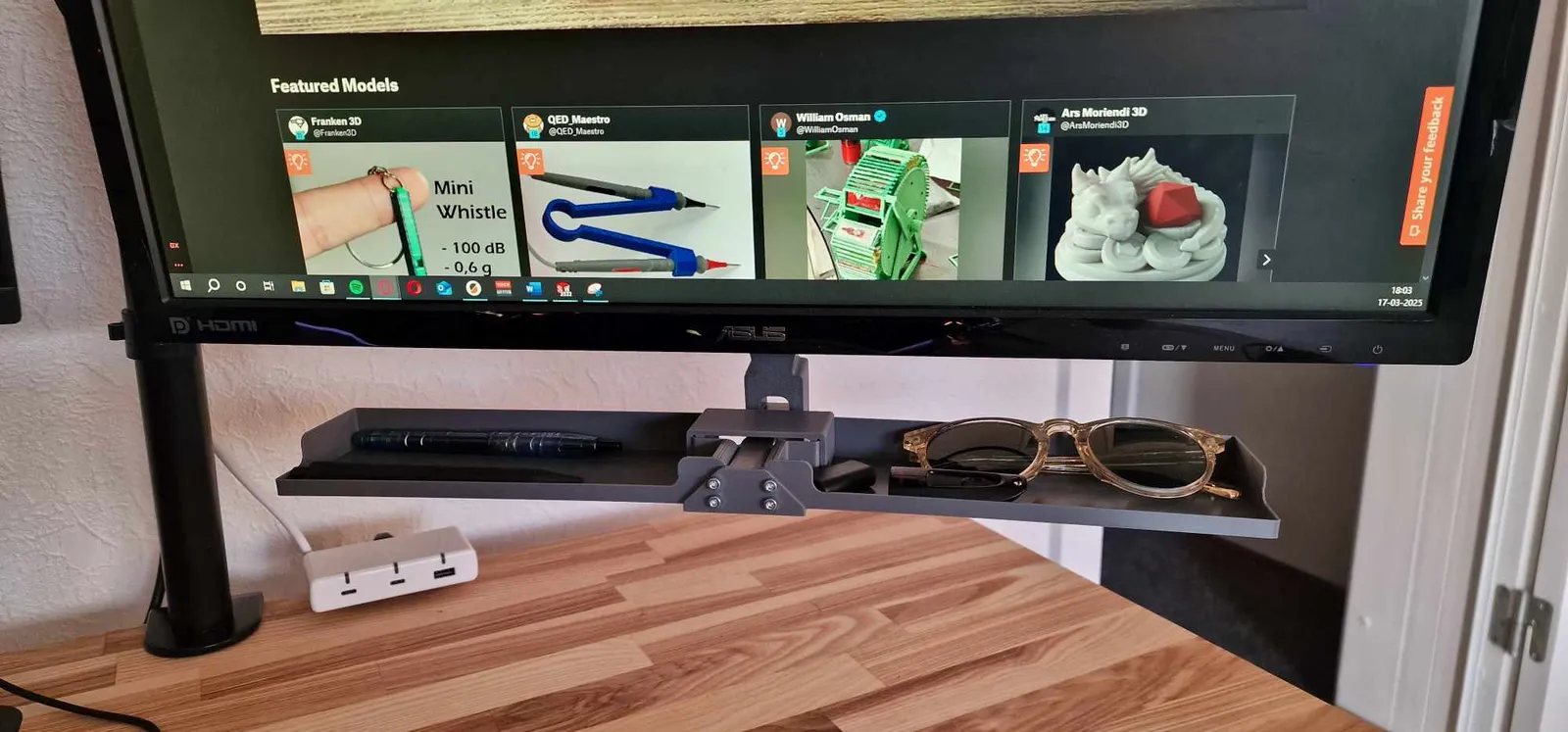 Monitor Ablage VESA 100x100 | Schreibtisch Organizer