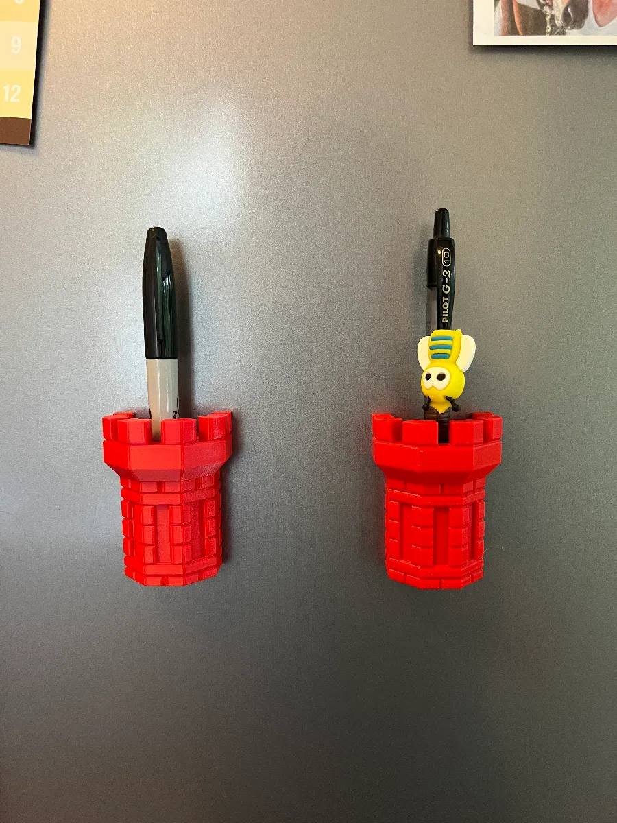 Burgturm Stifthalter mit Kühlschrankmagnet – Küchen Organizer