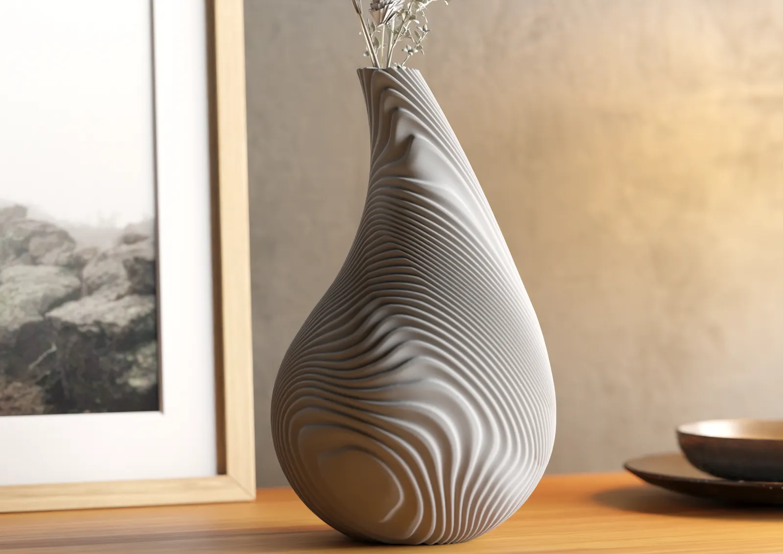 Design Vase Grooved Pear | Moderne Dekoration für Wohnzimmer