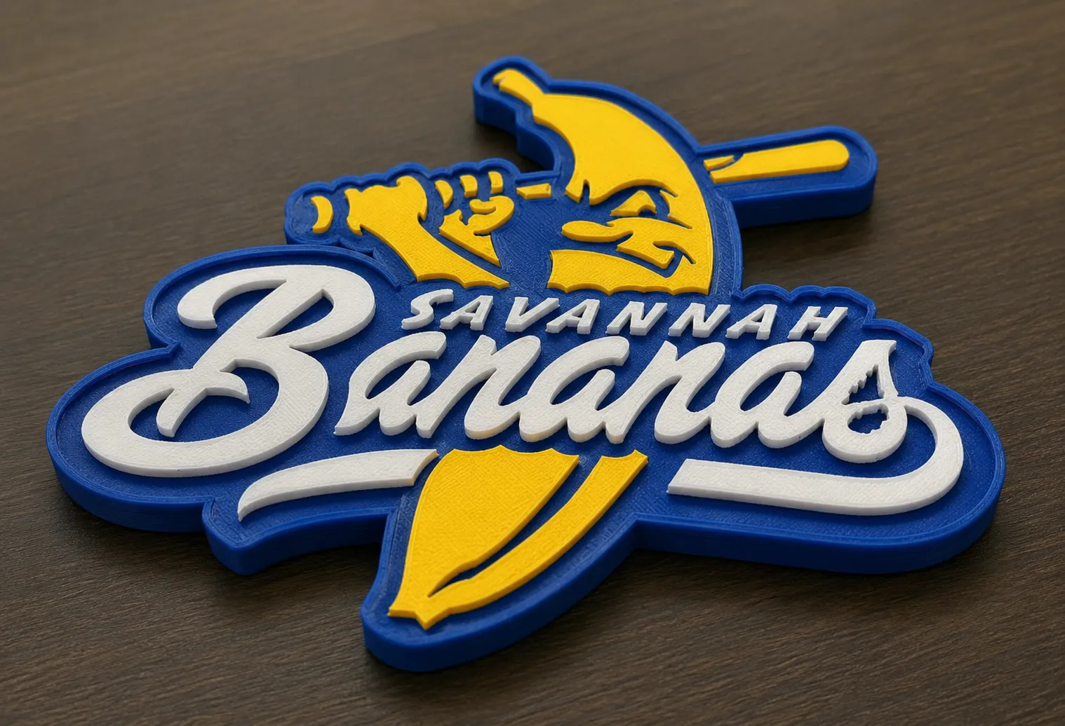 Savannah Bananas Logo Aufsteller | Baseball Fankunst Deko