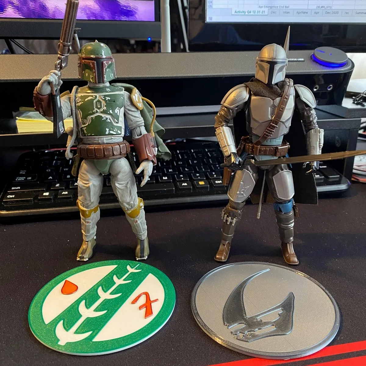 Star Wars Untersetzer & Figuren-Stand | Boba Fett & Mandalorian