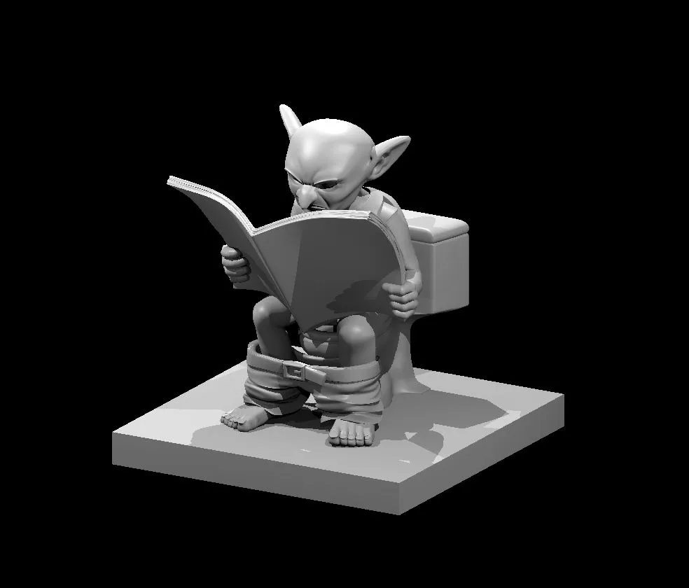 Goblin auf Toilette Figur | Lustige Tabletop Miniatur