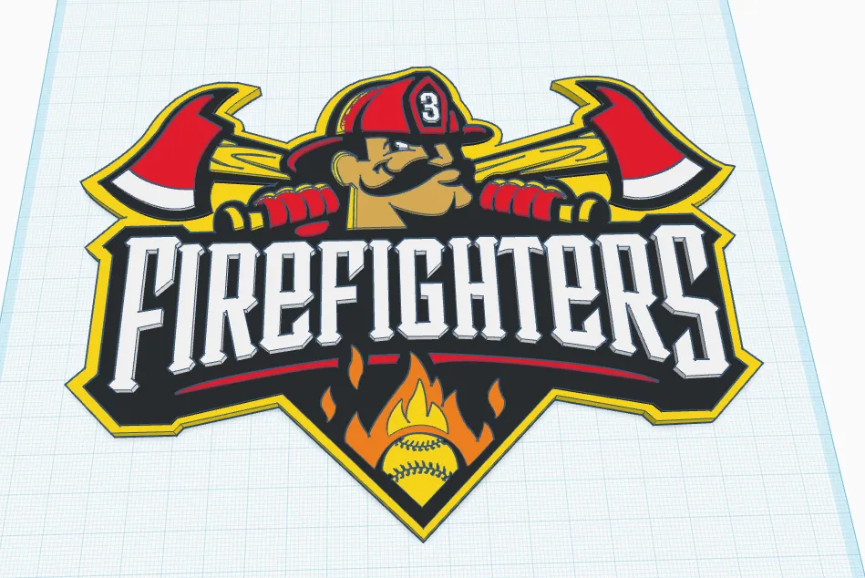 Savannah Banana Firefighters Logo | 3D-Druck Sammlerfigur - image6 Savannah Banana Firefighters Logo | 3D-Druck Sammlerfigur – Bild 6