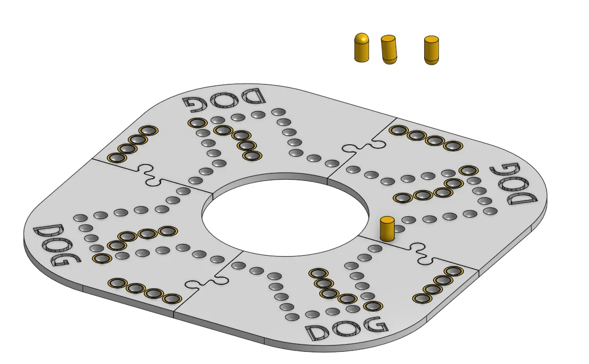 DOG Brettspiel Set | Modulares Ludo-Style Spiel für 4 Personen