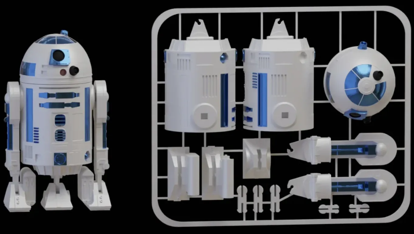 Droiden Kit-Card Set | R2D2 & R2Q5 Sammlerfigur