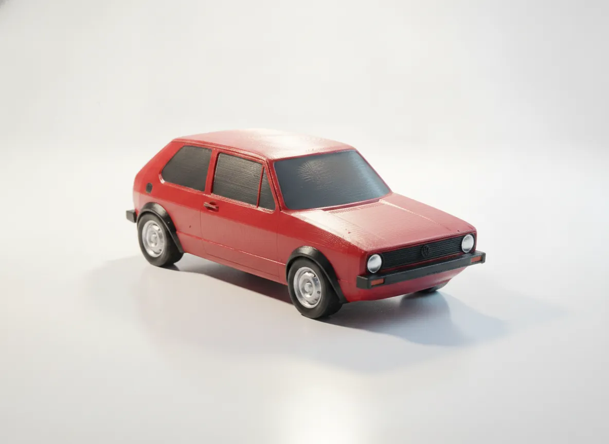 VW Golf Mk1 Modellauto | 3D-Druck Sammlerstück Retro