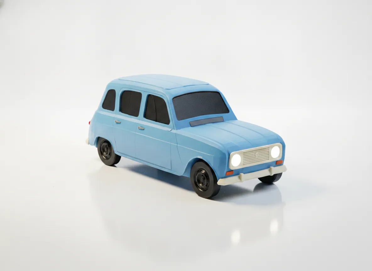 Renault 4L Miniatur | 3D-gedrucktes Retro-Automodell