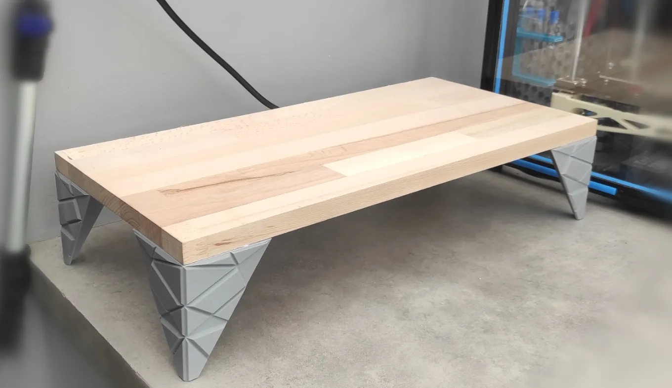 Monitorständer Fuss Low-Poly | Ergonomische Büro-Erhöhung