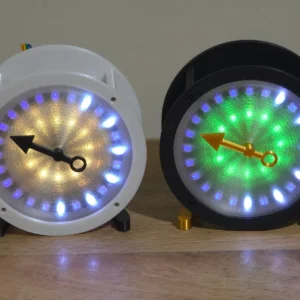 Hybrid LED Ring & Stepper Motor Uhr | Moderne Tischuhr