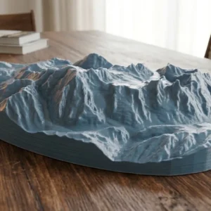 Mont Blanc Massiv Relief | 3D-Modell Alpen-Deko