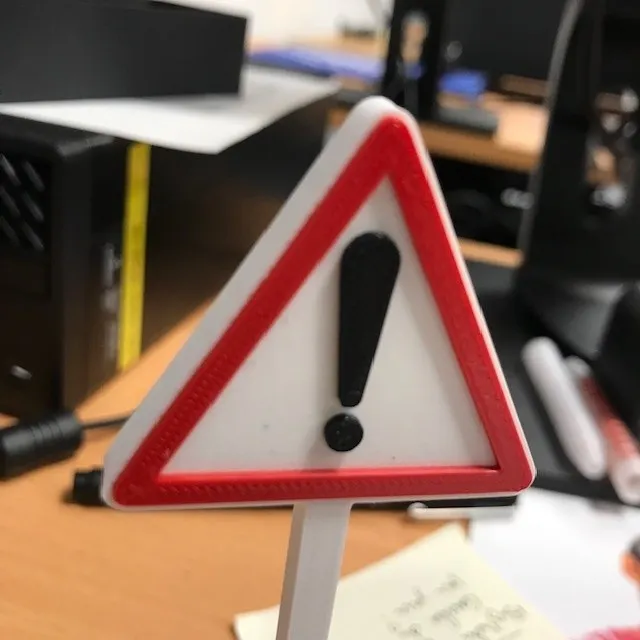 Miniatur Warnschild Achtung | Zubehör für Diorama & Spielzeug