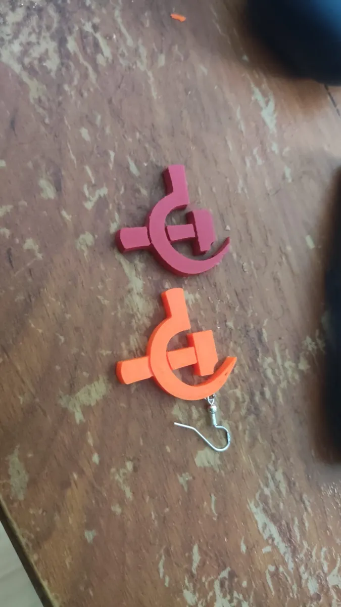 Hammer und Sichel Ohrring | 3D-Druck Sammlerstück