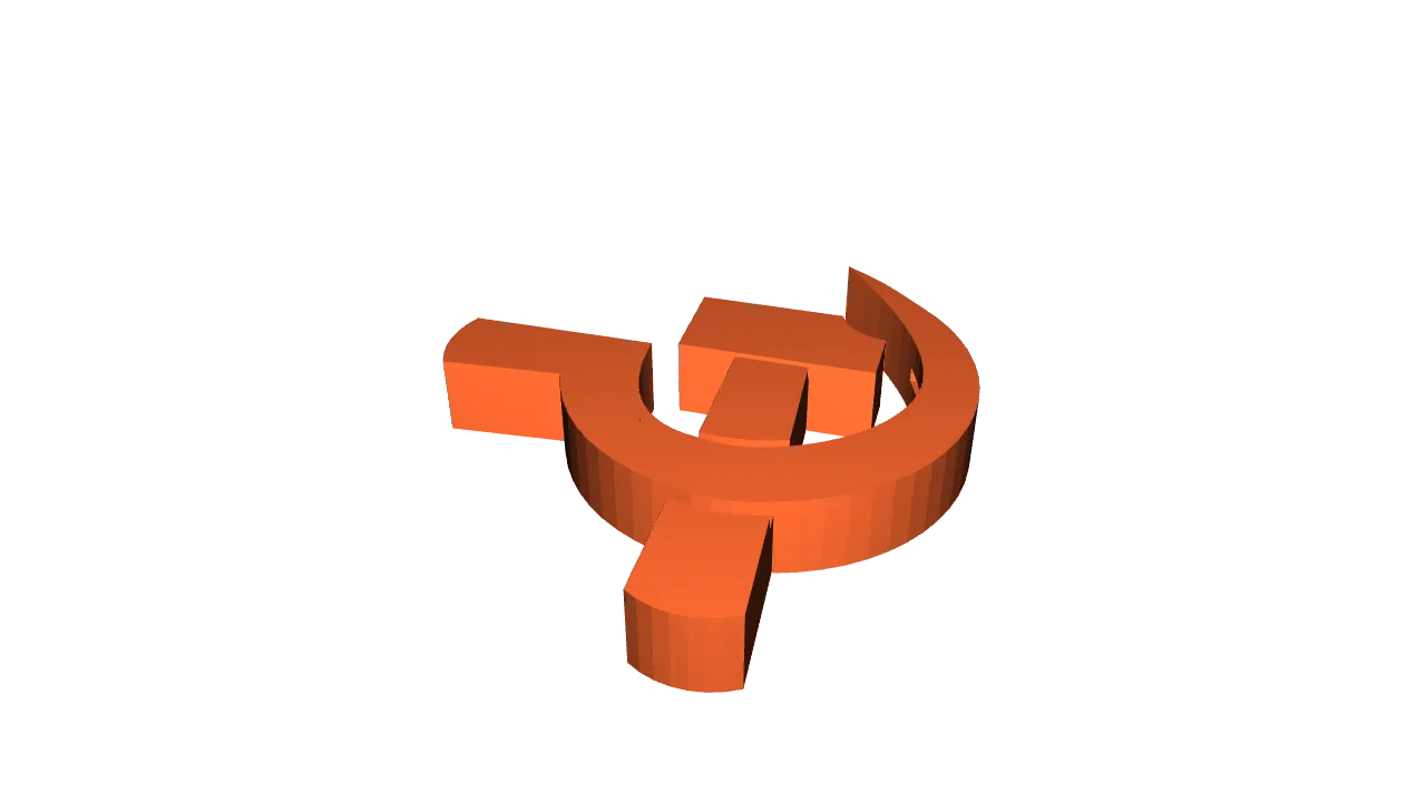 Hammer und Sichel Ohrring | 3D-Druck Sammlerstück - image2 Hammer und Sichel Ohrring | 3D-Druck Sammlerstück – Bild 2
