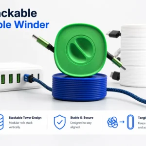 Stapelbare Kabelaufwicklung | Smarter Desk Organizer