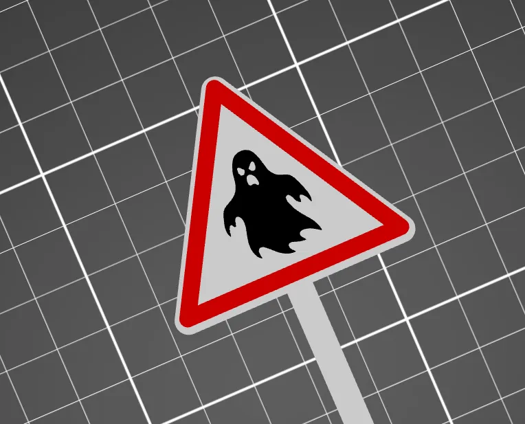 Geister-Warnschild Miniatur | Halloween Deko für Dioramen - image3 Geister-Warnschild Miniatur | Halloween Deko für Dioramen – Bild 3