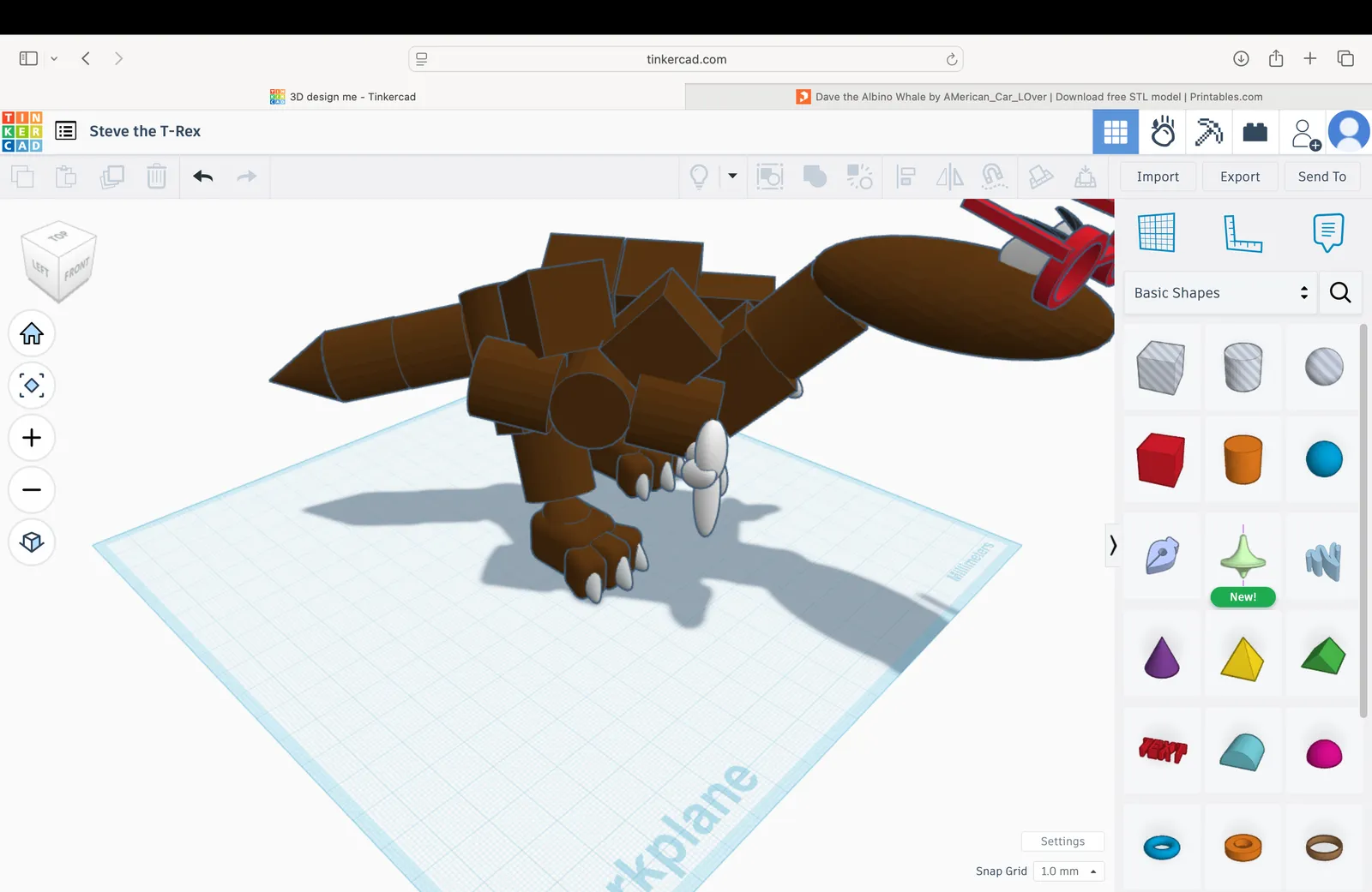 Steve the T-Rex Figur | 3D-Druck Dinosaurier zum Bemalen