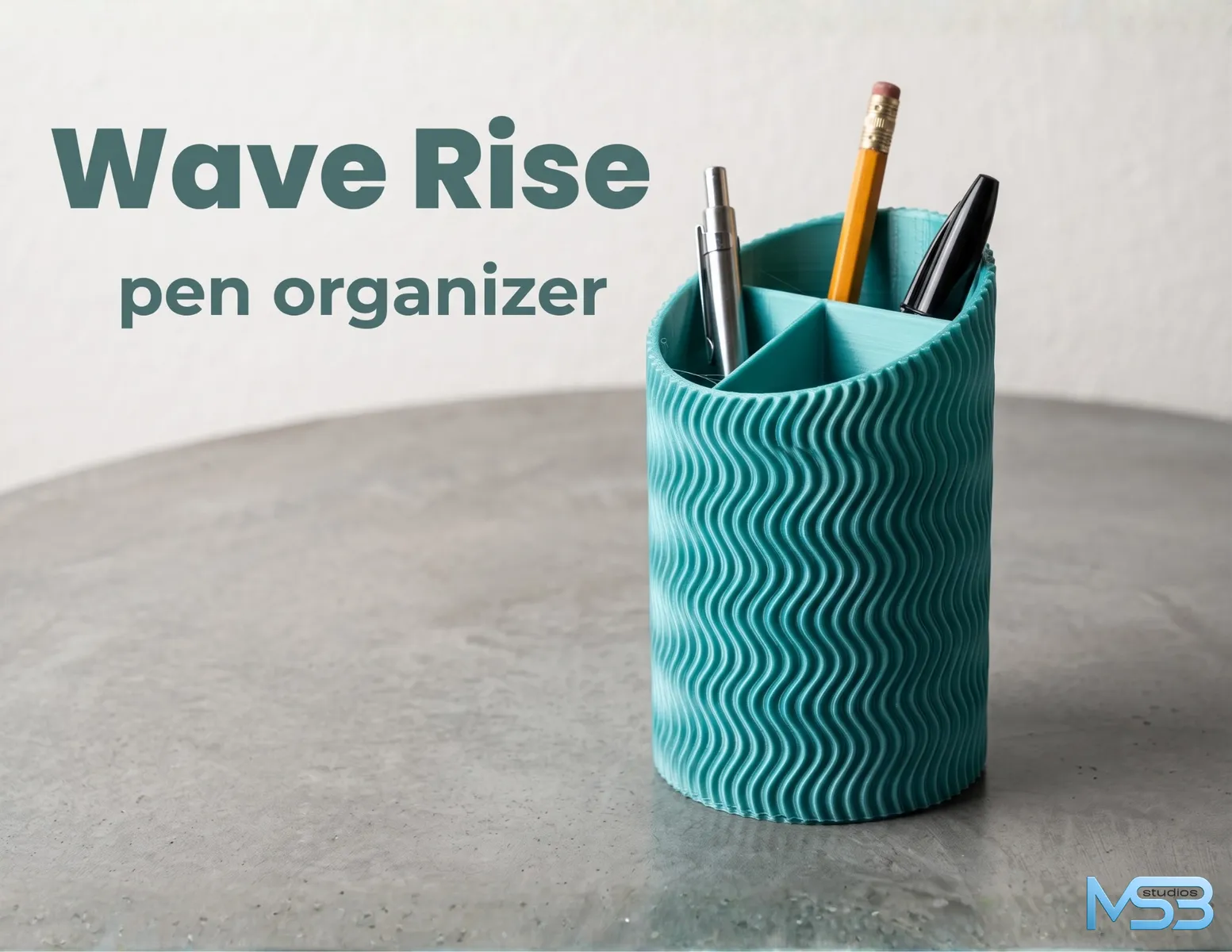 WaveRise Schreibtisch-Organizer | Moderner Stifthalter