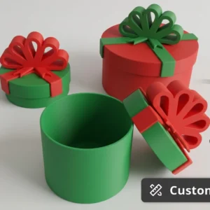 Runde Geschenkbox mit Schleife | Dekorative Aufbewahrung