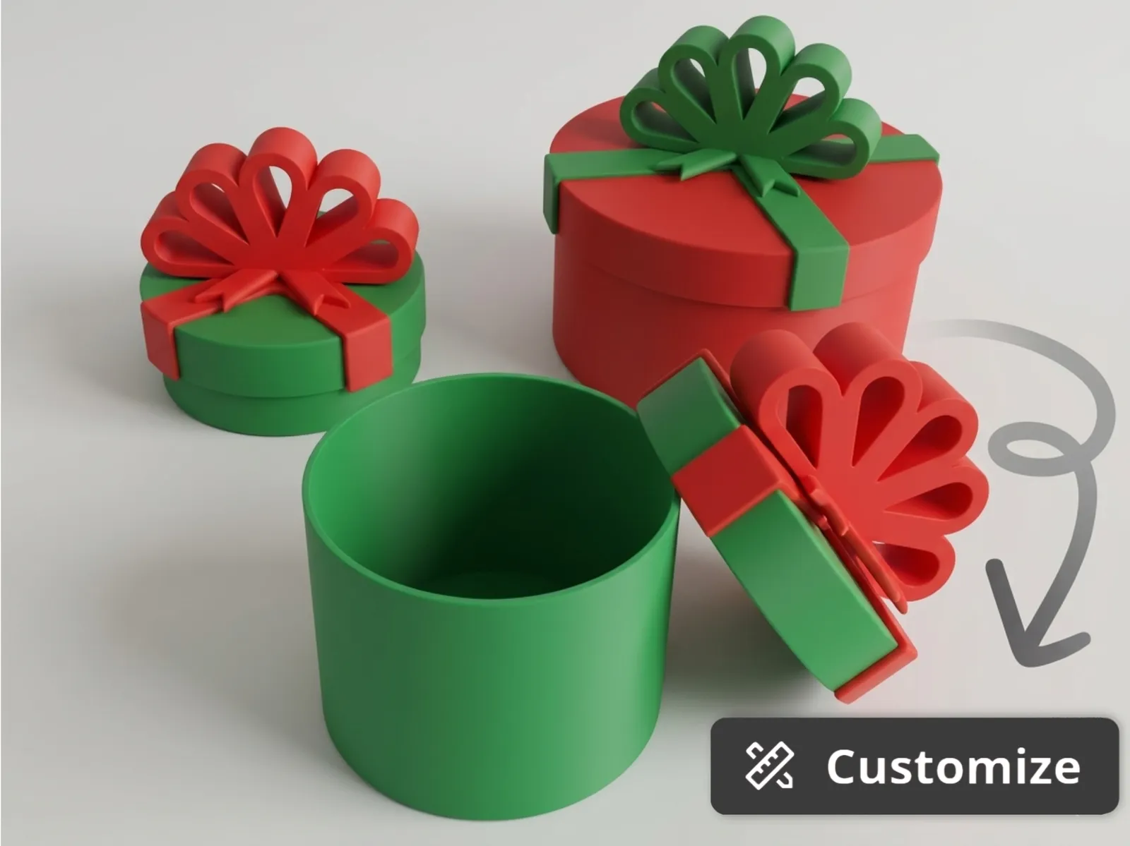 Runde Geschenkbox mit Schleife | Dekorative Aufbewahrung