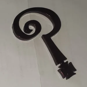 Indian Larry Question Cross | 3D-Druck Sammlerstück Deko