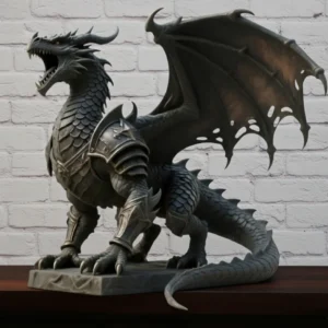 Armored Battle Drake Figur | Drache mit Rüstung Sammlerstück