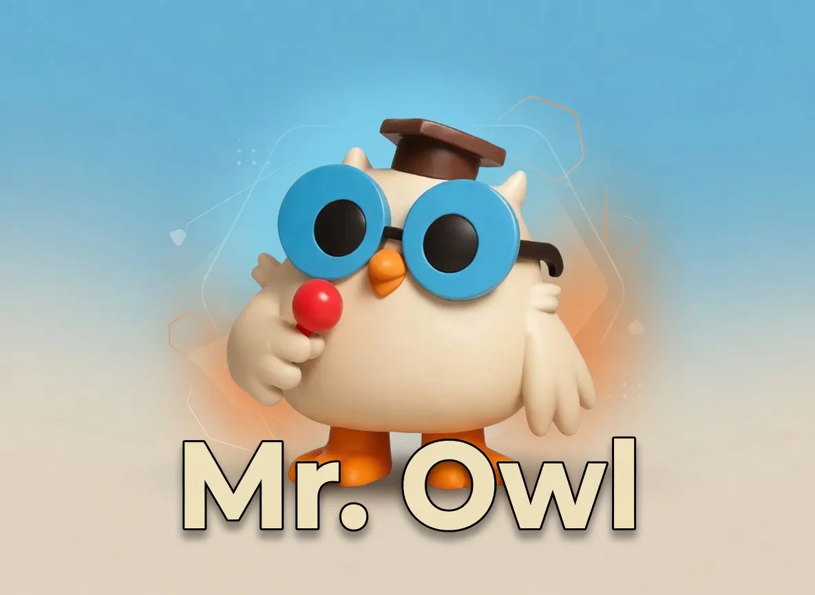Mr. Owl Sammlerfigur | Retro Maskottchen DIY-Statue