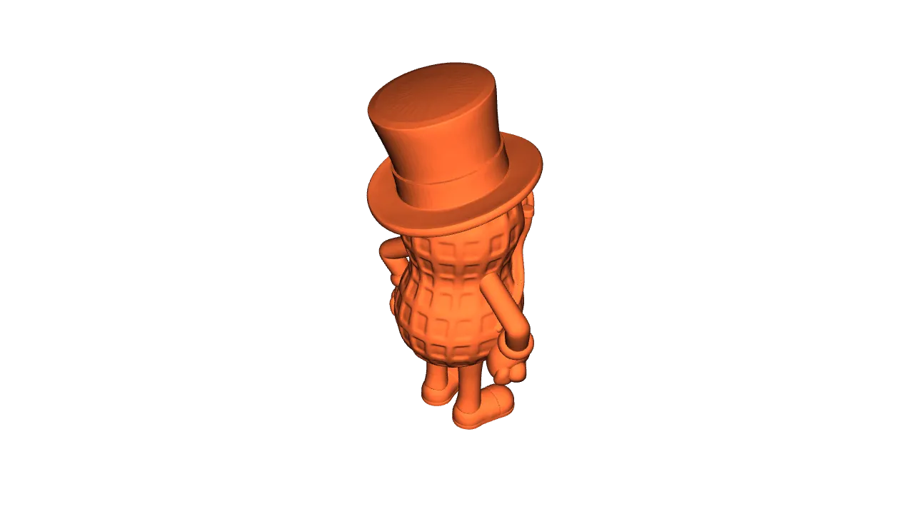 Mr. Peanut Sammlerfigur | 3D-Druck DIY-Rohling - image2 Mr. Peanut Sammlerfigur | 3D-Druck DIY-Rohling – Bild 2