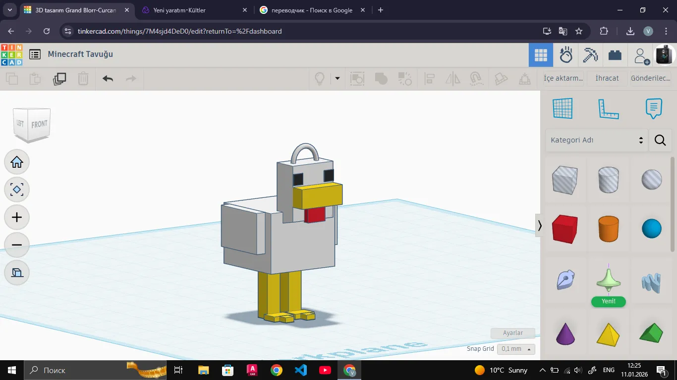 Minecraft Huhn Figur | 3D-Druck Sammlerstück & DIY Rohling