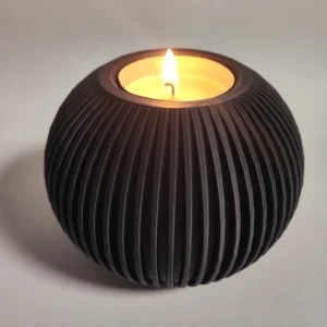 Moderner Teelichthalter Sphäre | Geripptes Design Deko