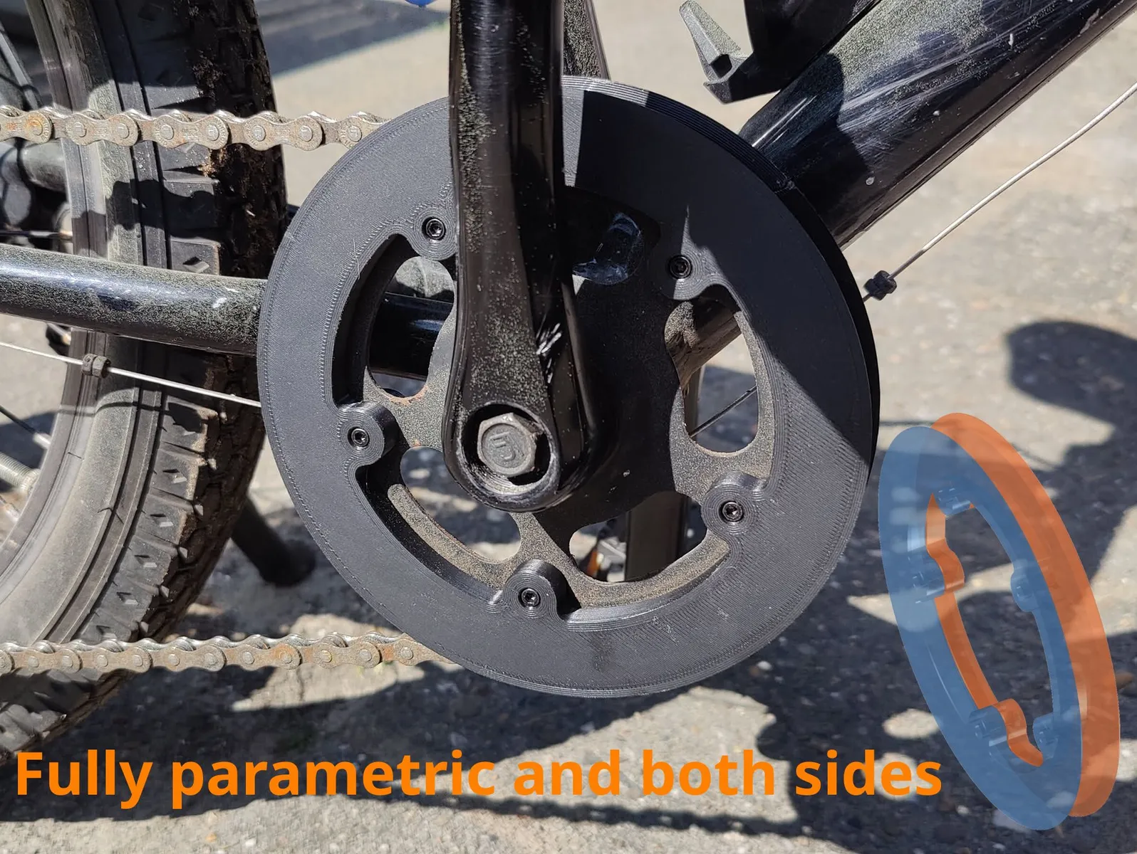 Parametrischer MTB Kettenblatt-Schutzring (Bashguard)