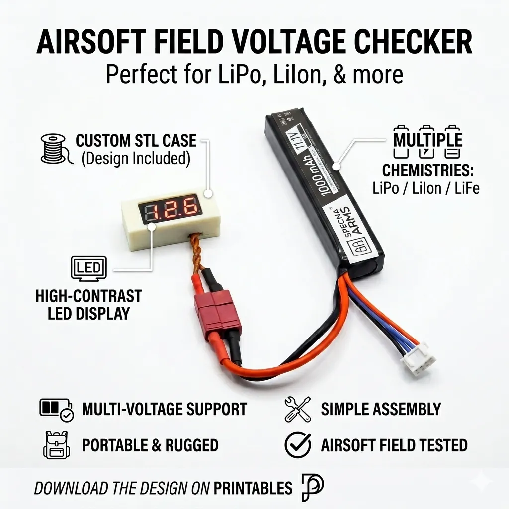 Kompakter Batterietester für Airsoft & LiPo-Packs