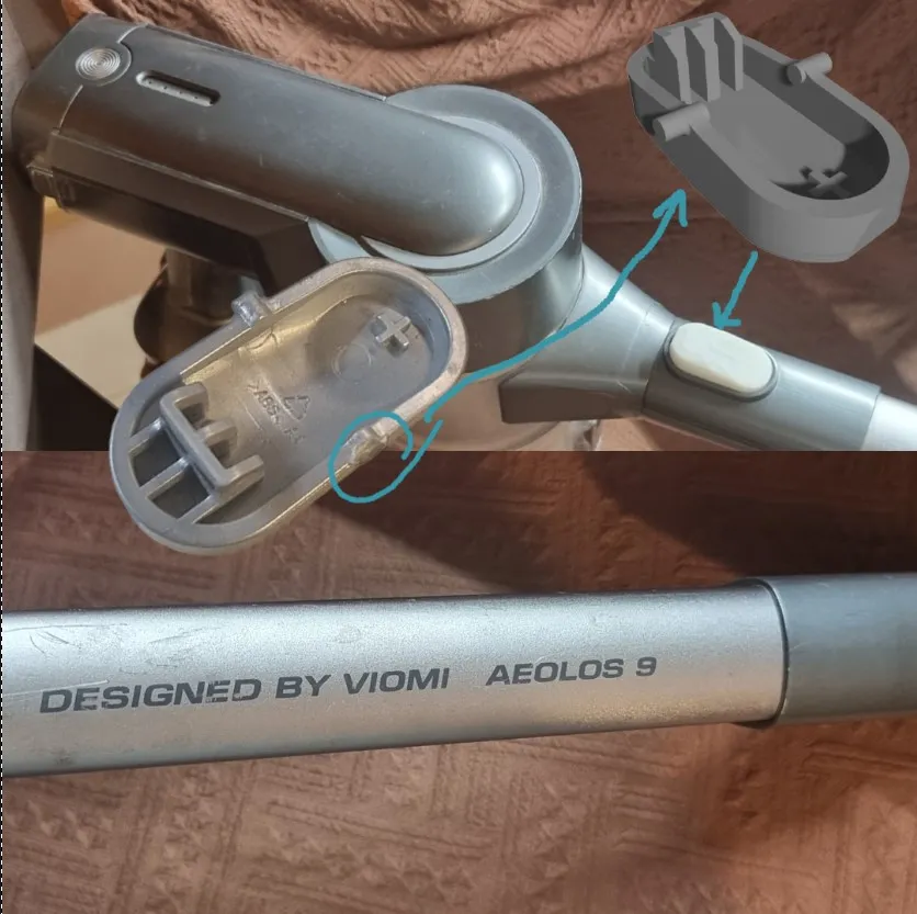 Entriegelungsknopf für Viomi Aeolos 9 Staubsauger-Saugrohr