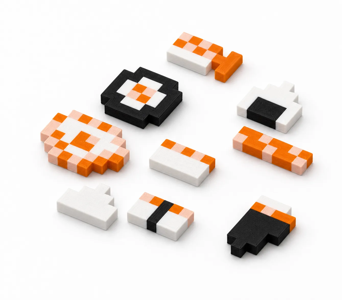 Kawaii Sushi-Set – Dekorative Pixel-Art Miniatur