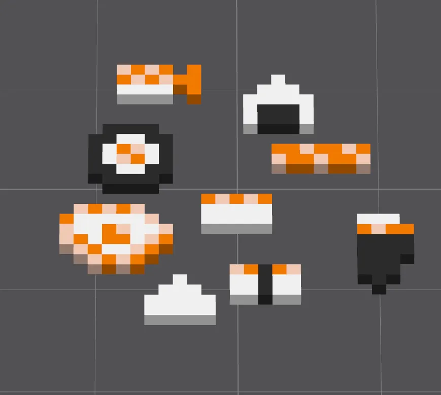 Kawaii Sushi-Set – Dekorative Pixel-Art Miniatur - image10 Kawaii Sushi-Set – Dekorative Pixel-Art Miniatur – Bild 2