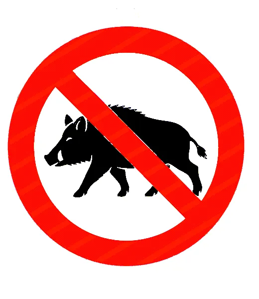 Wildschwein Verbotsschild – Dekoratives Hinweisschild für Garten und Grundstück