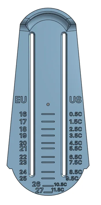 Schuhgrößen Messgerät EU & US – Modularer Fußgrößenmesser - image5 Schuhgrößen Messgerät EU & US – Modularer Fußgrößenmesser – Bild 5