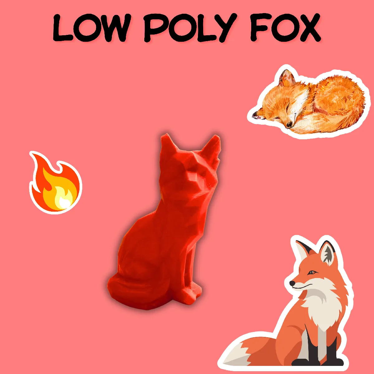 Low Poly Fuchs – Moderne Tierfigur für Sammler
