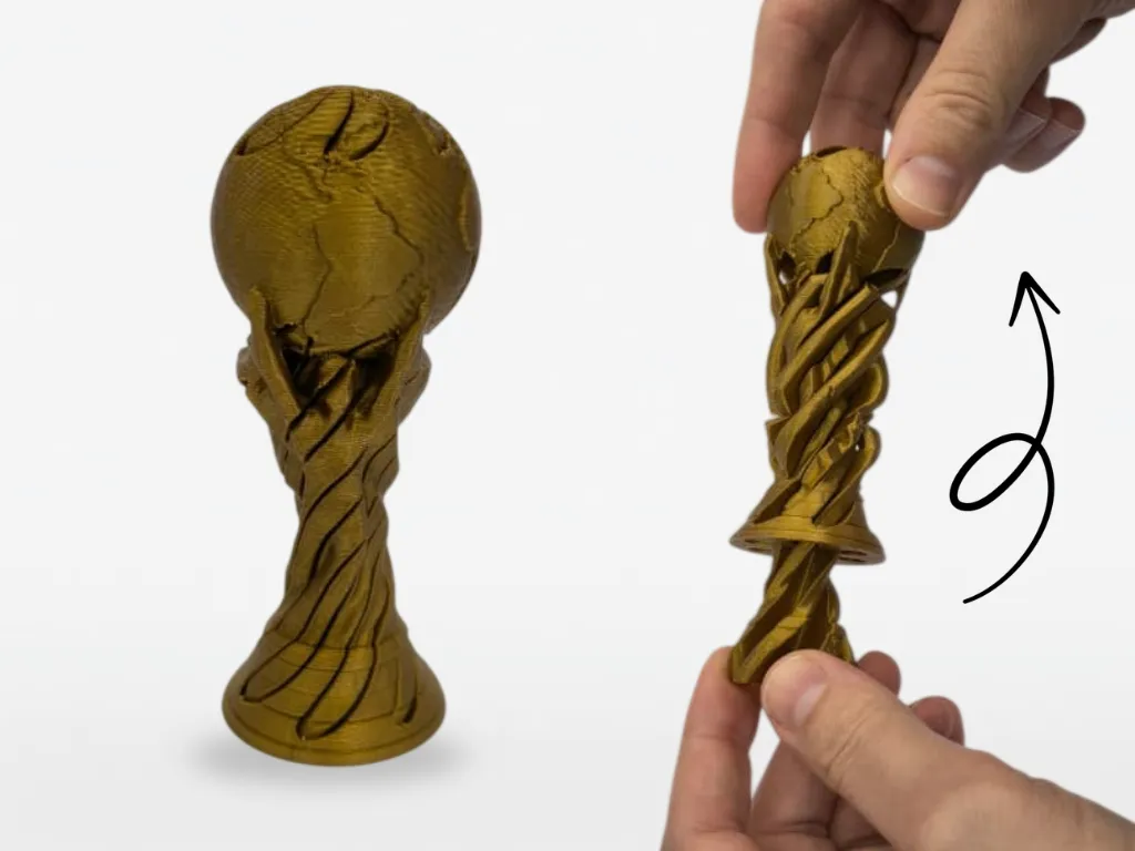 Spiral Fidget Pokal – Drehbares Desk Toy für Sportfans