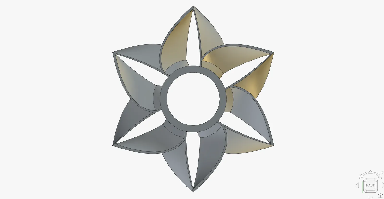 Toroidales Lüfterrad Blumen Design
