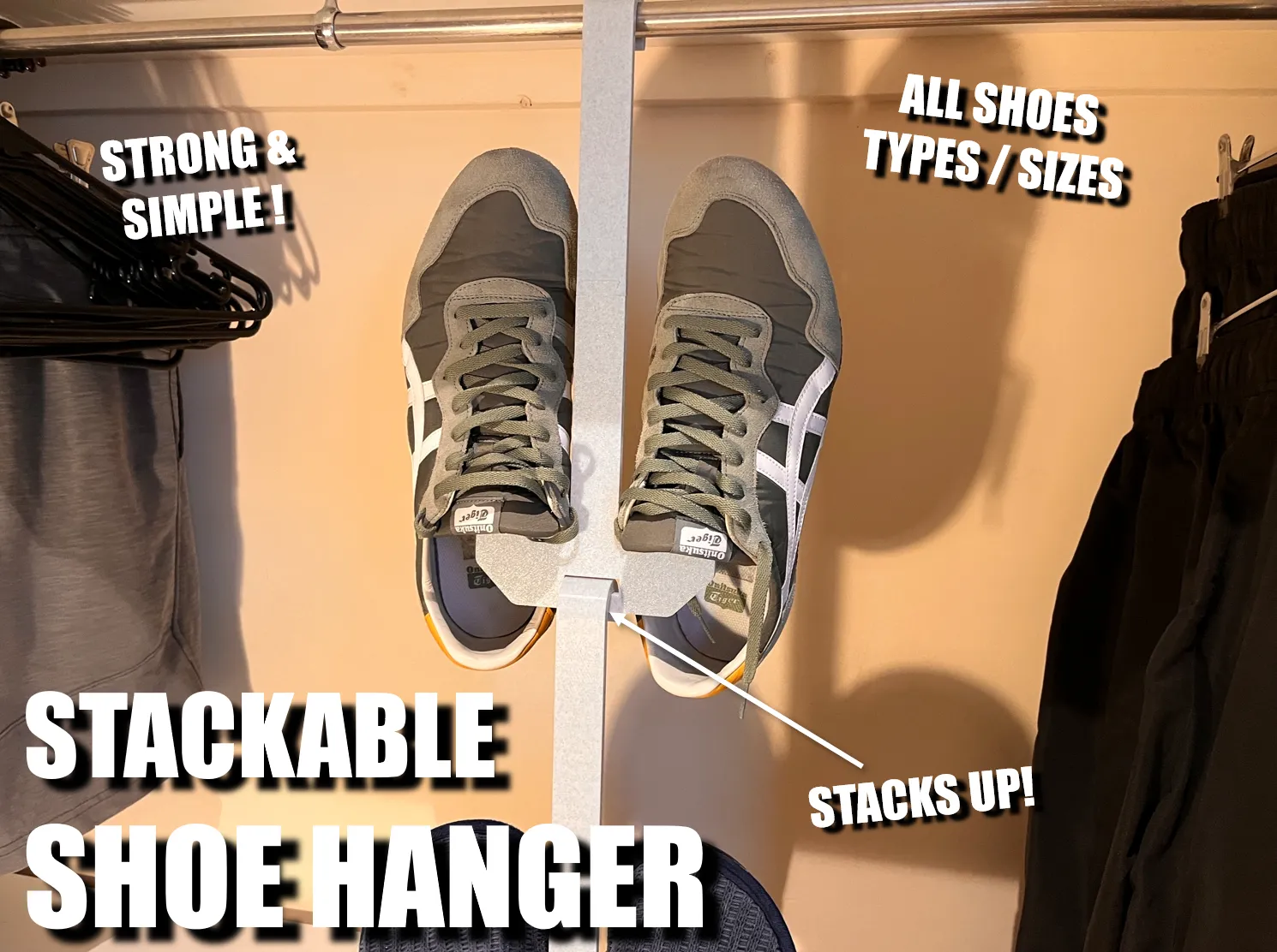 Stapelbarer Schuhhalter für Kleiderschrank und Haushalt