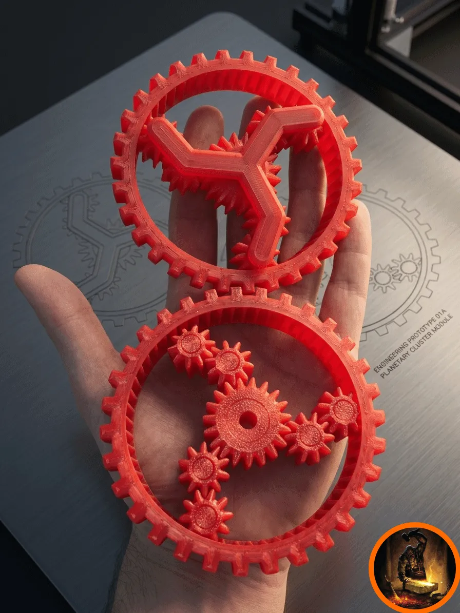 Fidget-Spielzeug: Planetengetriebe-Cluster (Print-in-Place)