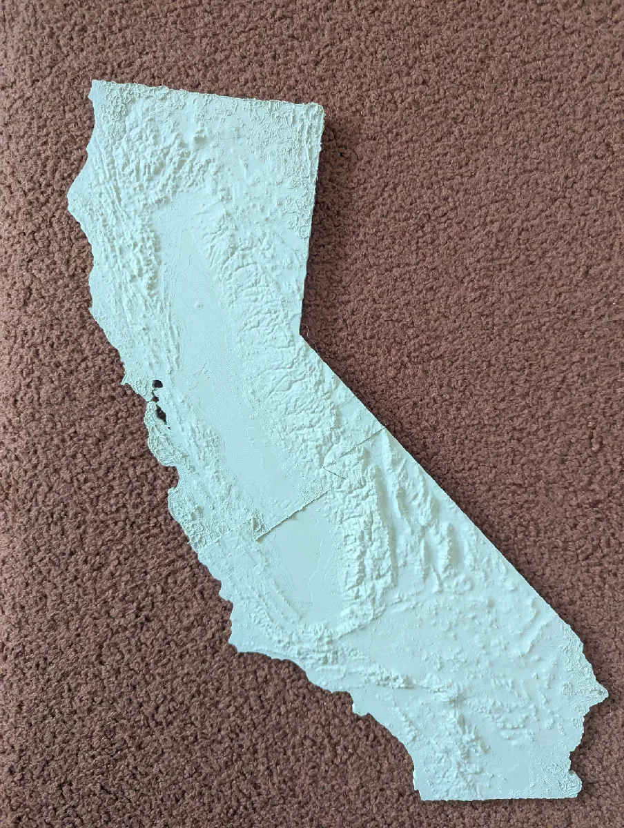 Topografische Karte von Kalifornien (2-teilig)