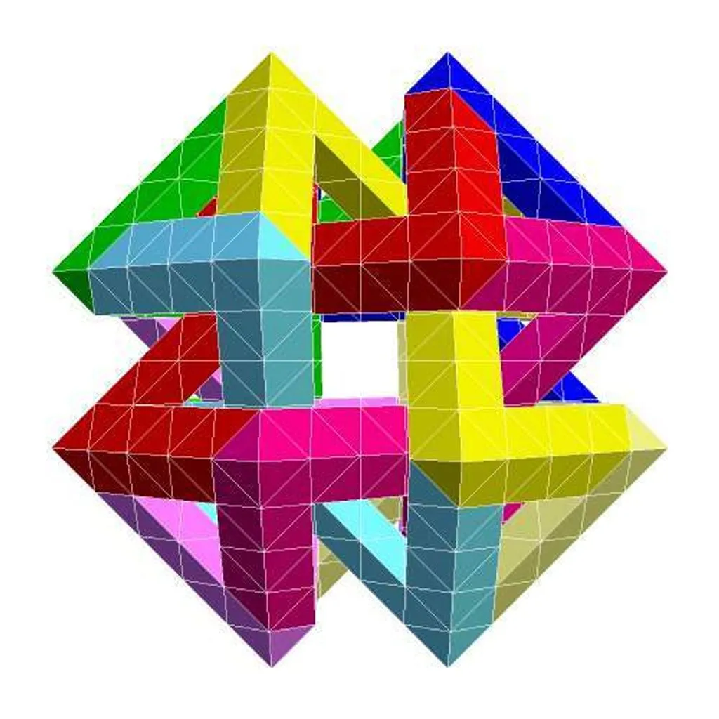 Oktaedrische Verbindungsstruktur als Mathematik Kunst