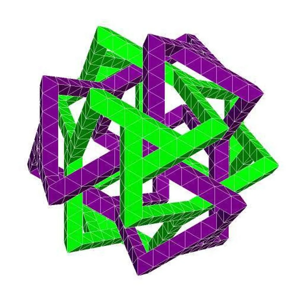 Oktaedrisches Kunstobjekt mit geometrischer Struktur