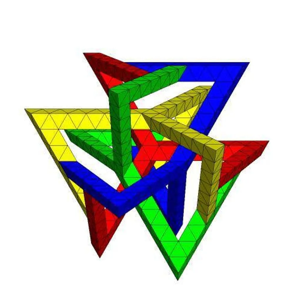 Tetraedrisches Knotenobjekt für Mathematik und Kunst