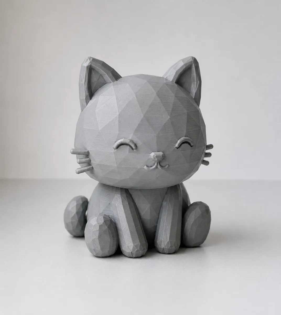 Low Poly Katzenfigur als Dekoration